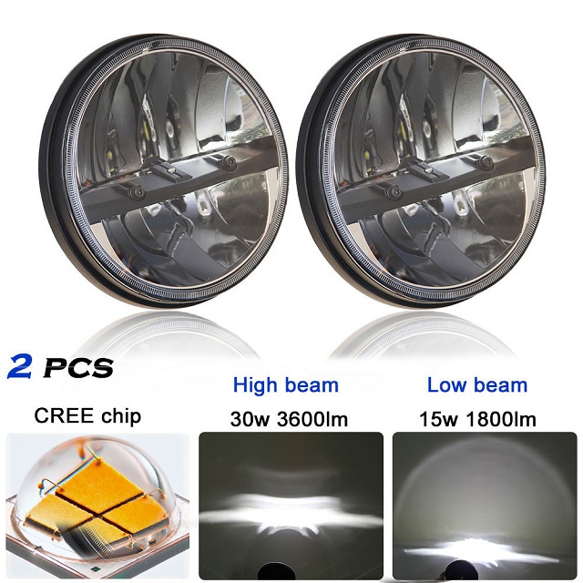 Eagle Series ® 7 pouces Anti Dazzle Bottom Luminescence LED Headlight JG-J004