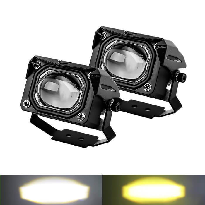 Motocycle Off Road Road externe Dual Color LED Driving Light avec Big Lens JG-993B