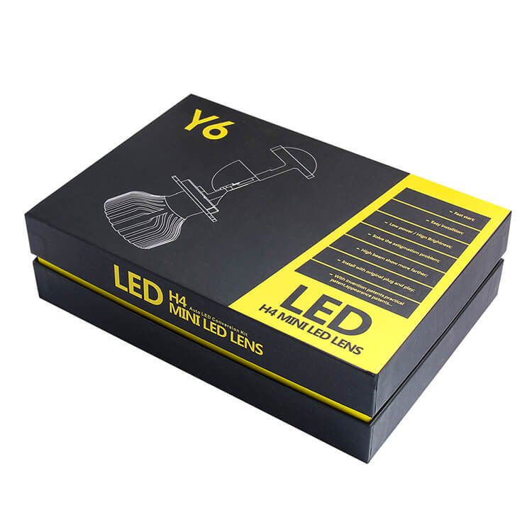 H4 trois couleurs LED Bulbe de phare avec mini lentille projecteur JG-Y6